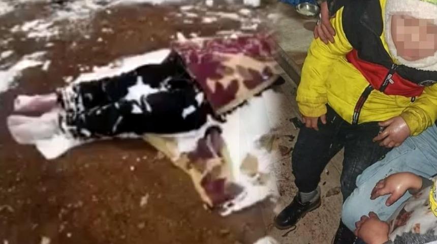 İran sınırında kahreden olay! Çoraplarını çocuklarının ellerine geçirmiş, ayaklarını poşete sarmış