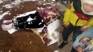 İran sınırında kahreden olay! Çoraplarını çocuklarının ellerine geçirmiş, ayaklarını poşete sarmış