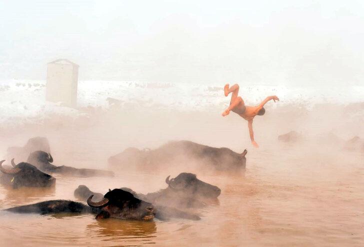 Sıfırın altında 20 derecede ilginç görüntüler! Sıcaklığı 35-40 derece G2