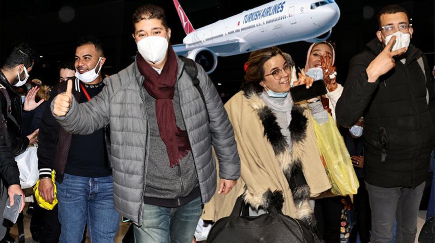 THY'den tahliye u&ccedil;uşu! 310 kişi Fas'tan İstanbul'a getirildi