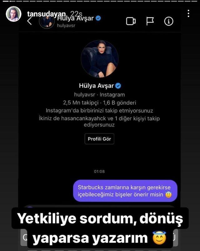 Zamlara sinirlenen fenomen Tansu Dayan Hülya Avşar'a mesaj attı!