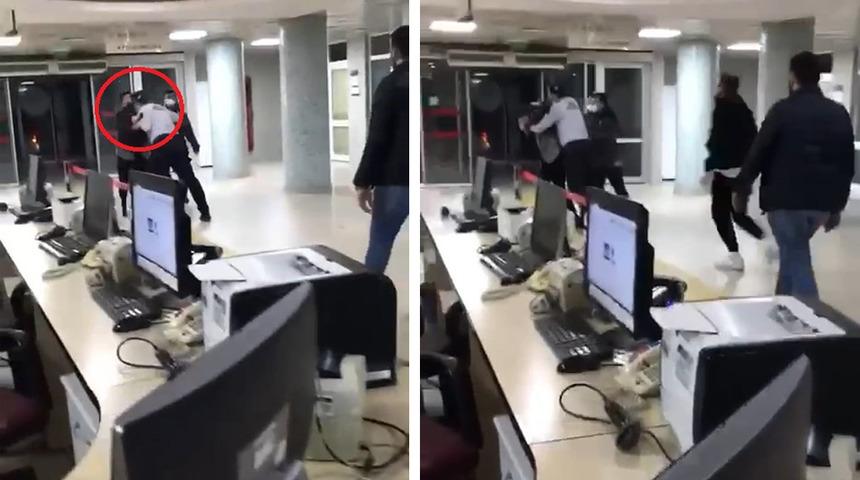 Hastanede tansiyon yükseldi! Güvenlik görevlisi hasta yakınına kafa attı