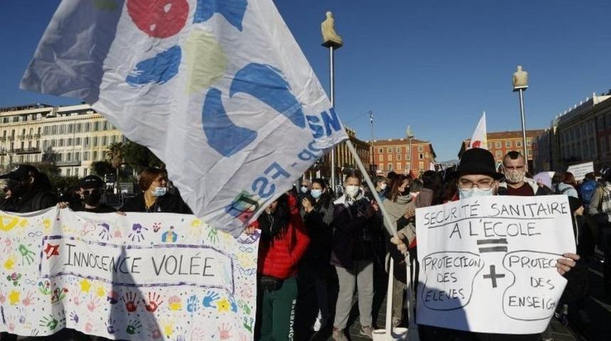 Covid-19: Fransa'da &ouml;ğretmenler greve gidiyor, okulların yarısı kapanabilir