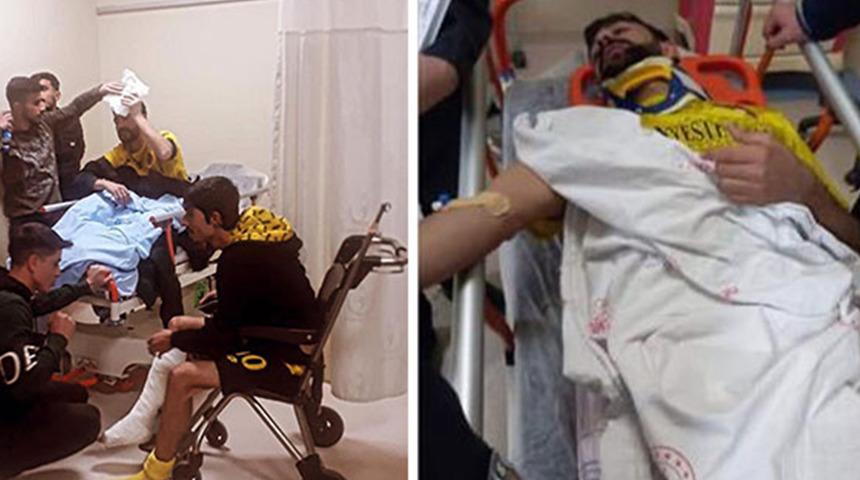 Diyarbakır'da saha savaş alanına döndü! Birbirine öldüresiye saldıran futbolcular hastaneye kaldırıldı