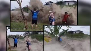 Sosyal medya bu görüntüyü konuşuyor! Tsunami böyle geldi