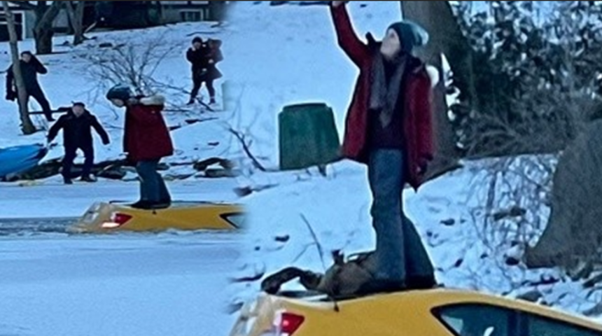 Sosyal medya bu görüntüyü konuşuyor! Kaza yapan aracı suya gömülürken selfie çekmeye devam etti