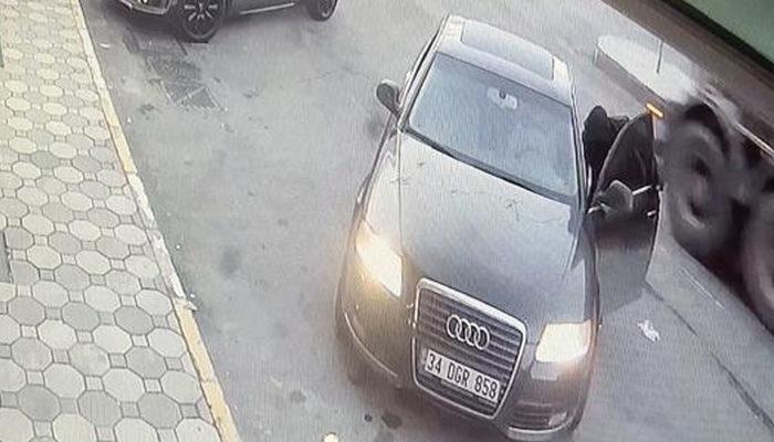 İstanbul'daki otomobil hırsızlığı şaşkına çevirdi! 10 saniyeliğine markete girdi, çıkışta şok yaşadı