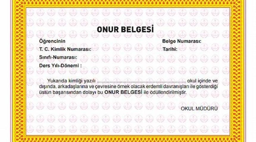 Onur belgesi nasıl alınır, kimlere verilir? Onur belgesi kaç puanla alınır? 