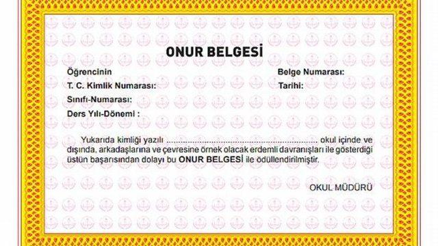 Onur belgesi nasıl alınır, kimlere verilir? Onur belgesi kaç puanla alınır? 