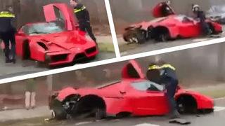 Yok böyle bir kaza! 3.4 milyon dolarlık Ferrari Enzo, hurdaya döndü: Sadece 399 adet üretilmişti