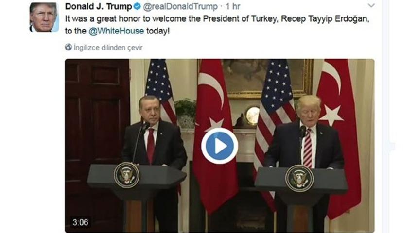 Trump, Twitter'dan paylaştı: Erdoğan'ı ağırlamak b&uuml;y&uuml;k şerefti