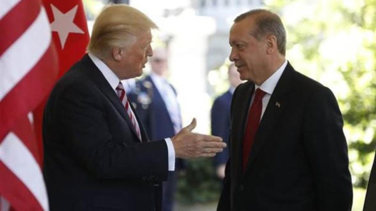 Erdoğan-Trump g&ouml;r&uuml;şmesinden kareler