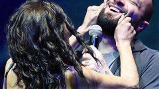 Yıldız Tilbe sahnede Berkay'ın yanaklarını sıkarak sevdi