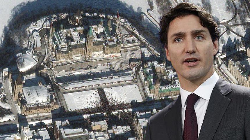 SON DAKİKA | Kanada'da aşı karşıtları sokağa çıktı! Protestolar büyüyor, Başbakan Trudeau ve ailesi gizli bir yere götürüldü