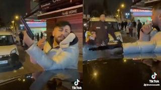 Sosyal medyada gündem oldu! Bekçinin magandanın elinden silahı aldığı anlar kamerada