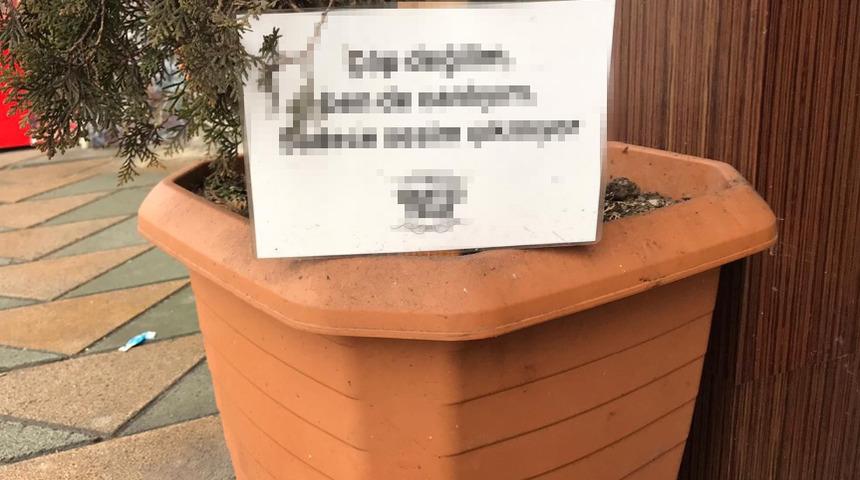 Eskişehir'de ilginç yöntem! Saksı içine not koyup ''belki utanırlar'' dedi