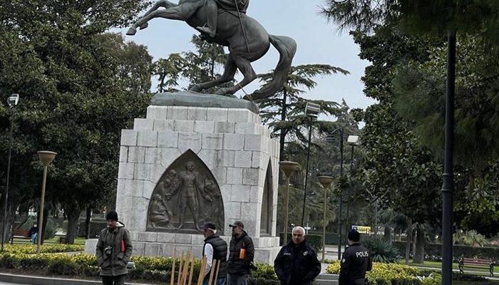Samsun'da Atatürk Anıtı'na çirkin saldırı! Halat bağlayıp...