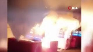 Kazakistan’da bir kişi loto kulübünü ateşe verdi, o anları sosyal medyadan böyle paylaştı