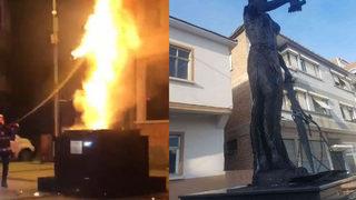 Edirne Uzunköprü'deki Adalet Anıtı'na saldırıda yeni gelişme! Saldırgan tutuklandı