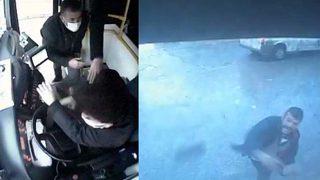 Otobüse alınmayınca... Gaziantep'te baba-oğul şoförü darbedip kaldırım taşlarıyla camı kırdı