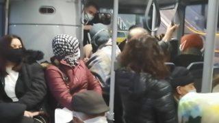 Karabük'te otobüste maske gerginliği! ''Niye taktın ya takmasaydın''