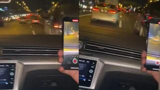 Maltepe’de makas atan sürücünün tehlike saçtığı anları arkadaşı saniye saniye kaydetti