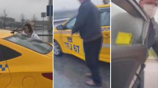 Tepki çeken görüntü! Taksici küfür ederek kadınları araçtan indirdi…