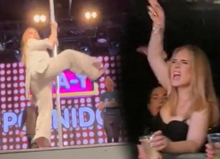 Adele striptizcilerle direk dansı yaptı! Sosyal medya yıkıldı