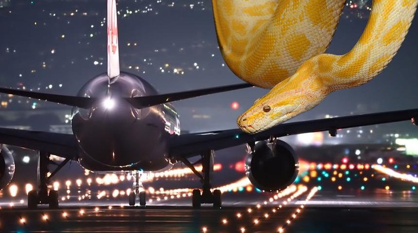 Filmleri aratmayan olay... Uçağa giren yılan acil iniş yaptırdı!