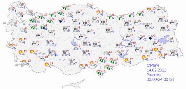 14 Şubat 2022 Pazartesi hava nasıl olacak? 