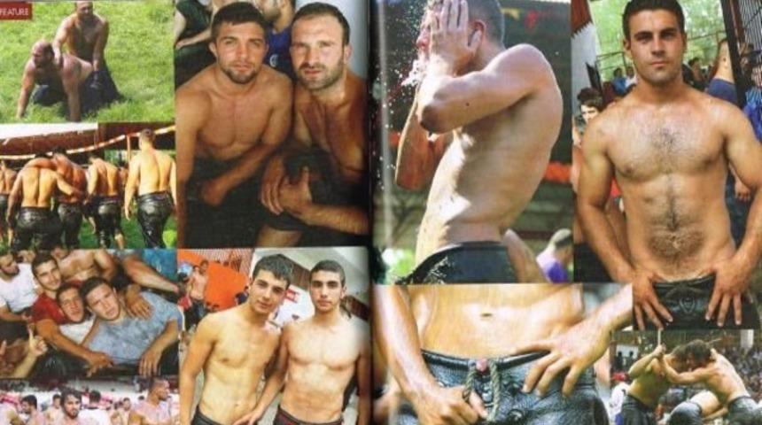 &Uuml;nl&uuml; gay dergisi, yağlı g&uuml;reş&ccedil;ileri kapak yaptı