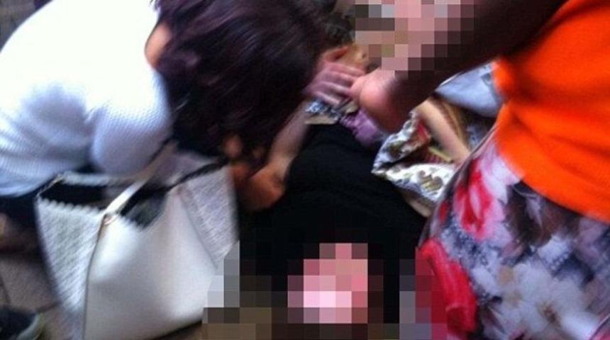 Hamile kadın şehrin göbeğinde doğurdu