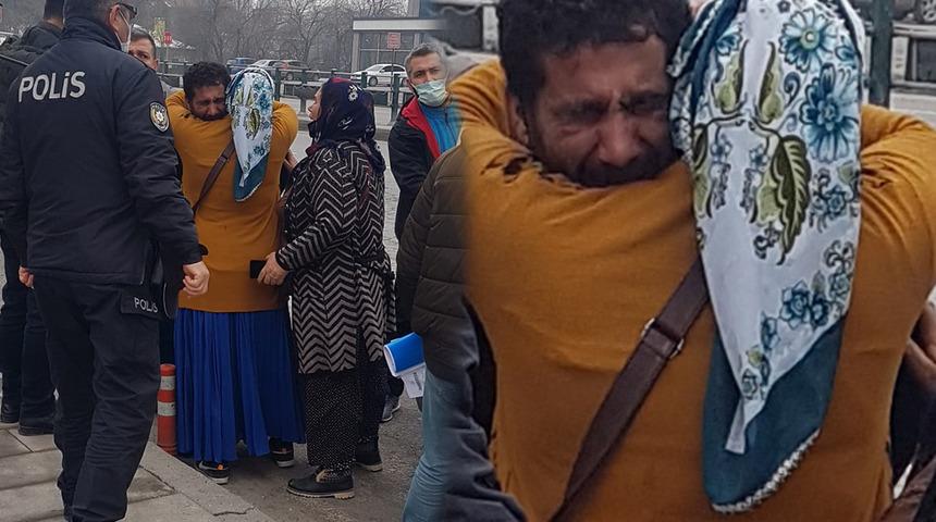 Yakının duruşması için geldiği adliyede yakalandı, yakınlarına sarılıp ağladı