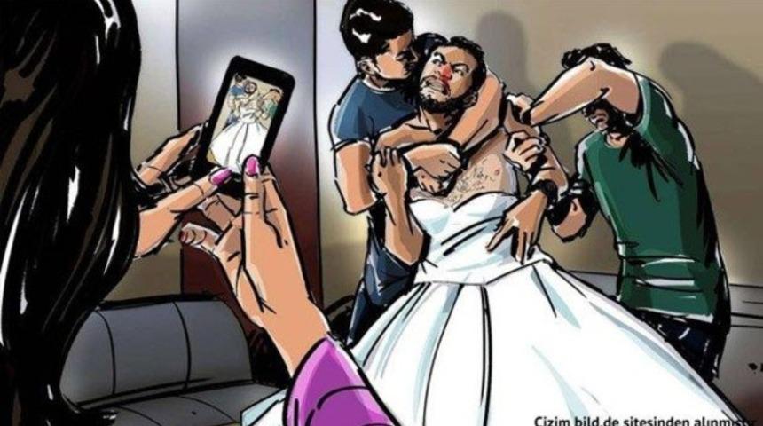 Zorla gelinlik giydirenlerden davacı oldu