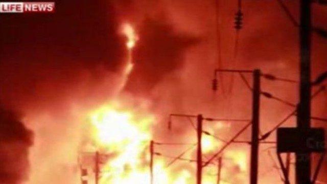 Rusya'da sıvılaştırılmış dogalgaz taşıyan tren havaya uçtu