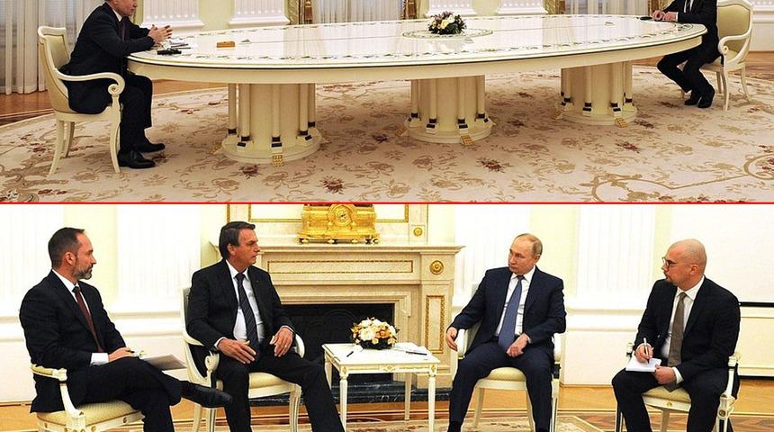 Putin’in ‘masa’ diplomasisi! Masa küçüldü yine dünyada gündem oldu