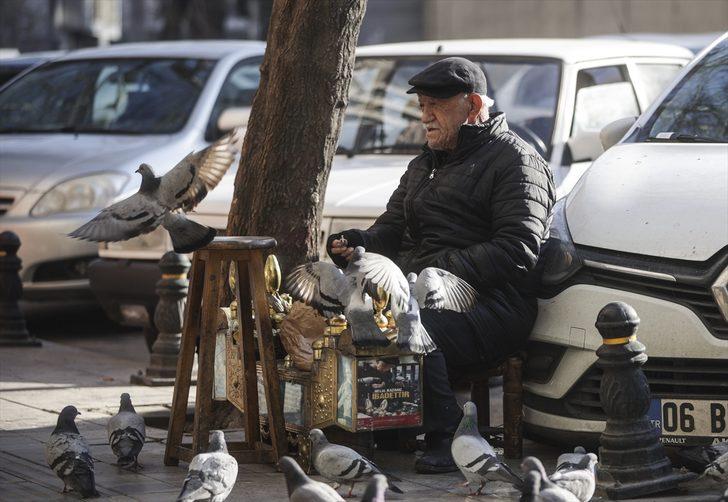 Elleriyle beslediği güvercinler 86 yaşındaki ayakkabı boyacısının en yakın arkadaşı oldu G5