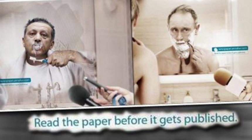 Lübnan'da Erdoğan'lı, Putin'li haber sitesi reklamı