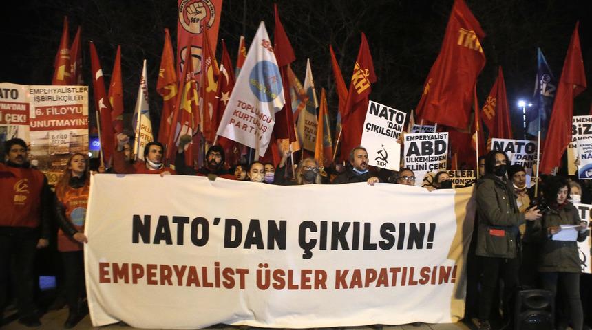 Son dakika: Dolmabahçe'de hareketli dakikalar! NATO karşıtı eylem yaptılar