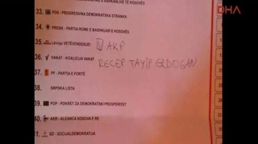 Kosova seçimlerinde Erdoğan'a oy