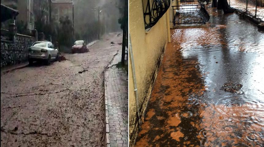 Marmaris'i sağanak vurdu, hayat felç oldu! Dereler taştı, yollar göle döndü