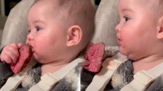 Altı aylık bebeğin görüntüleri infial yarattı! Bu bebek ne yiyor?