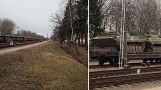 Belaruslu muhalif isim şoke eden görüntüyü paylaştı! Rus tankları Ukrayna'ya böyle girdi