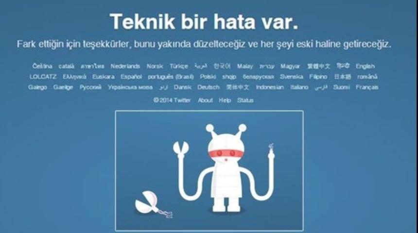 Twitter önce çöktü sonra düzeldi