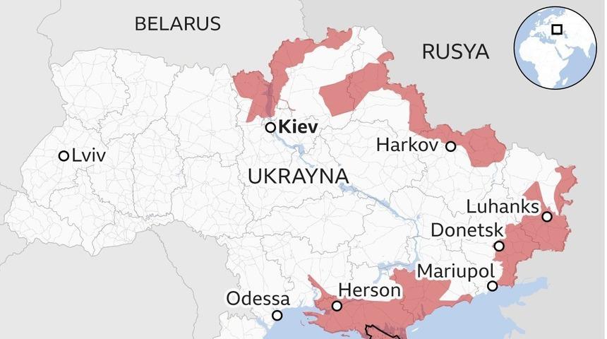 Haritalarla Rusya'nın Ukrayna'yı işgali: Kiev ve Harkov'da çatışmalar
