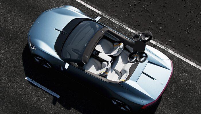 Bu otomobilin drone'u var! Tesla Roadster'ın rakibi Polestar O2 tanıtıldı