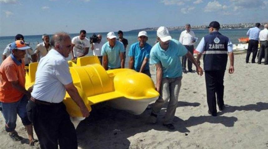 Belediye deniz bisikletlerini topladı