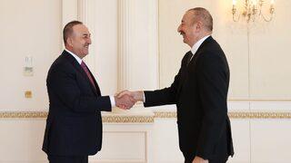 Mevlüt Çavuşoğlu, Azerbaycan Cumhurbaşkanı Aliyev ile görüştü