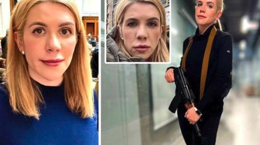 Sosyal medya onu konuşuyor! Ukraynalı milletvekili Kira Rudik, silah kuşandı