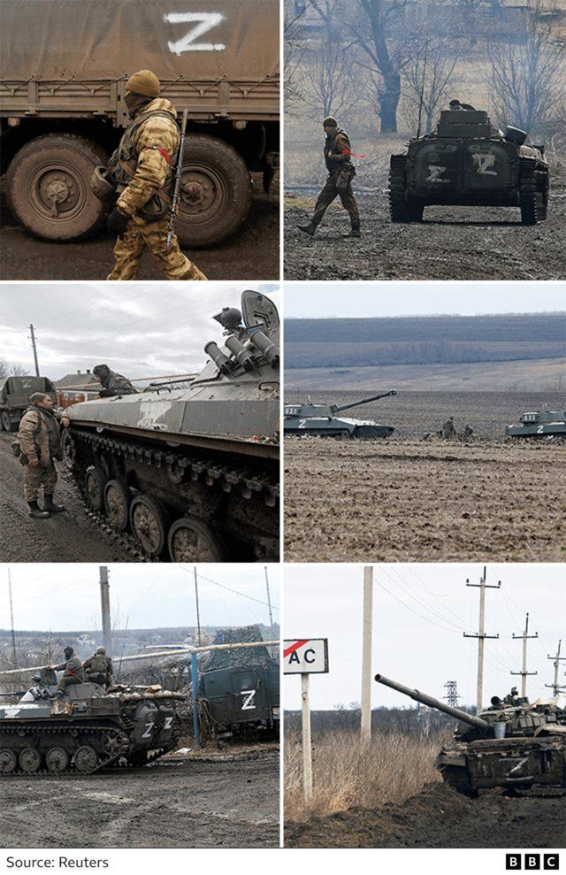 Russian military vehicles with 